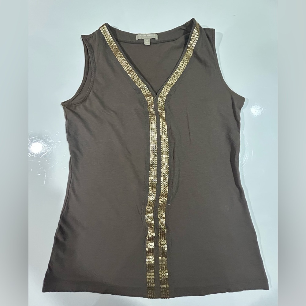Women's Sleeveless Top with Gold Accents